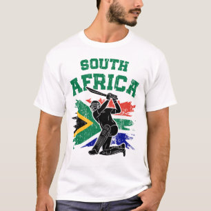 Sydafrikanska cricket, södra Afrikan Flagga fläkt T Shirt