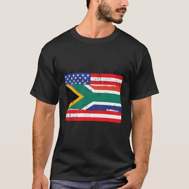 Sydafrikanska Flagga Distress T Shirt (Framsida)