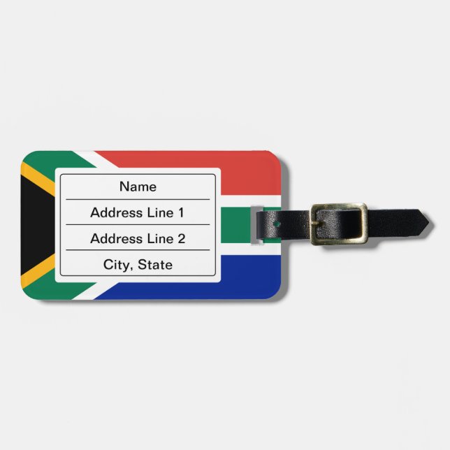 Sydafrikanska flagga Luggage Tag Bagagebricka (Horisontell Framsida)