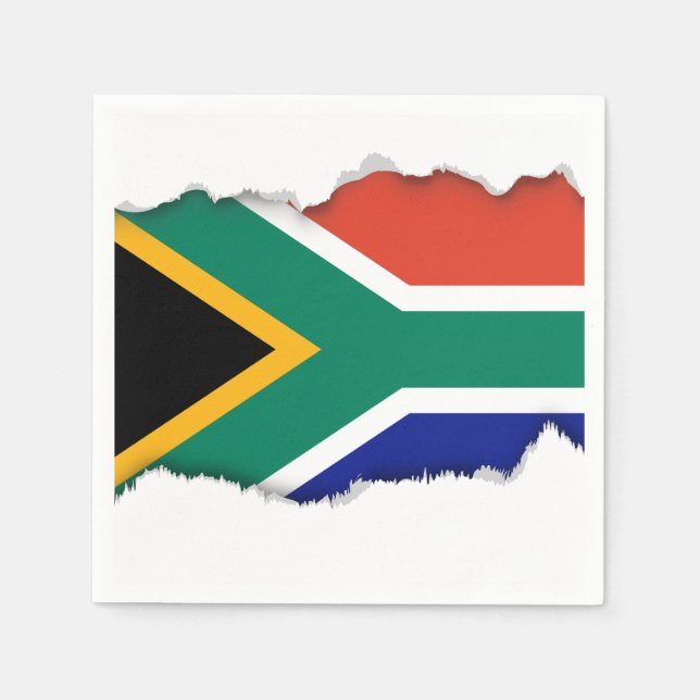 Sydafrikanska Flagga Pappersservett (Framsidan)