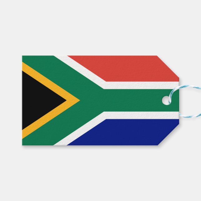 Sydafrikanska Flagga Presentetikett (Framsidan (Horisontell))