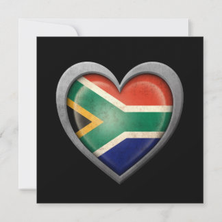 Sydafrikanska hjärtans Flagga med Metall-effekt