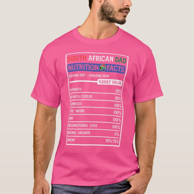 Sydafrikanska Pappa Hero Nutritional Facts Far T Shirt (Framsida)