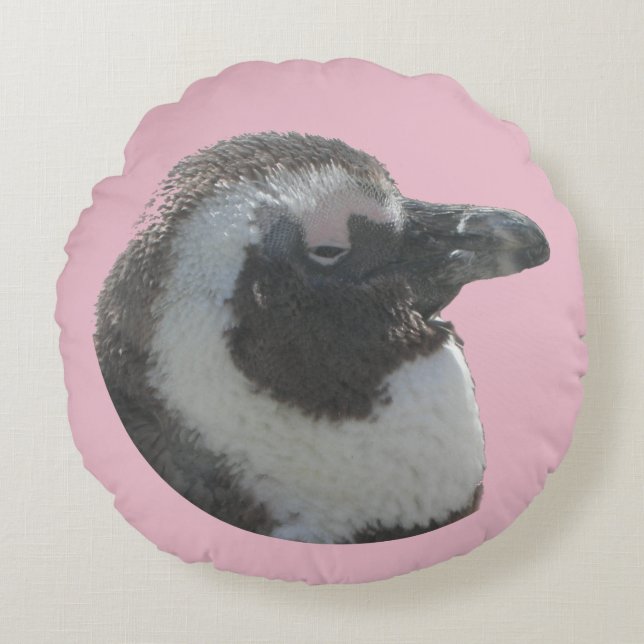 Sydafrikanska Penguin Cust. Rund fyllning Rund Kudde (Framsidan)
