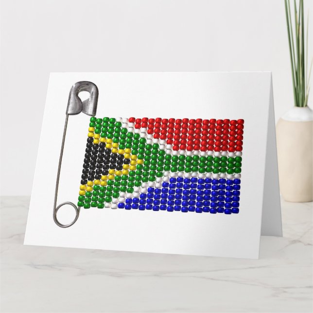 Sydafrikanska Zulu Bead Flagga Kort (Framsida)