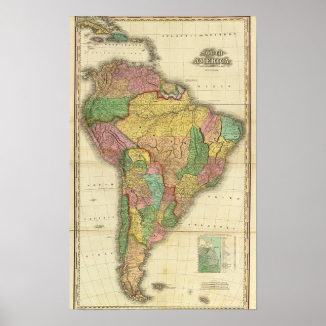 Sydamerika 1823 poster (Framsidan)