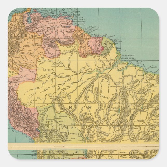 Sydamerika 20 fyrkantigt klistermärke (Framsida)
