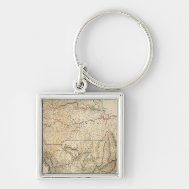 Sydamerika 25 fyrkantig silverfärgad nyckelring (Framsidan)