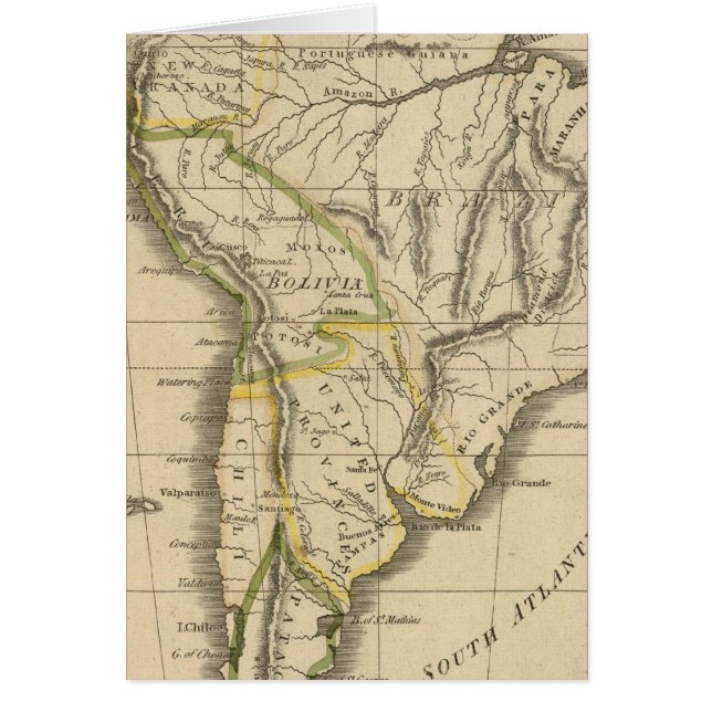 Sydamerika 3 hälsningskort (Framsidan)