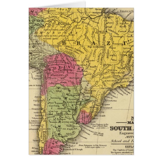 Sydamerika 8 hälsningskort (Framsidan)