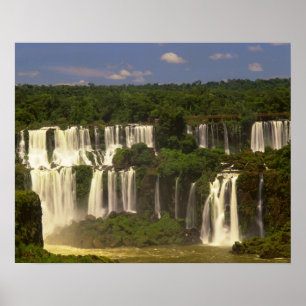 Sydamerika, Argentina, Brasilien, Igwacu Falls Poster