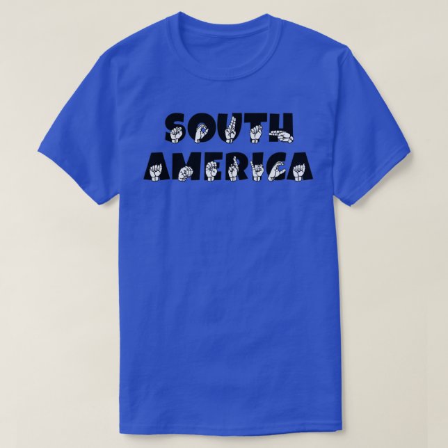 SYDAMERIKA ASL-teckenspråksdesign T Shirt (Design framsida)