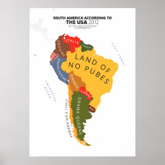 Sydamerika Enligt USA Poster