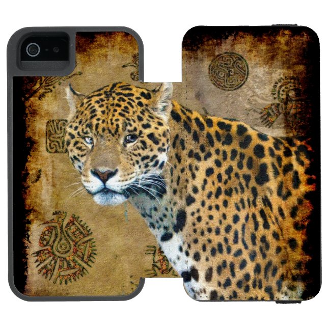 Sydamerika Jaguar vid Caracals Temple Incipio iPhone Wallet Skal (Folio Öppen)
