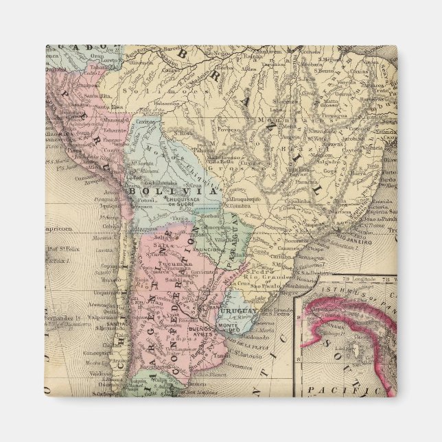 Sydamerika Karta av Mitchell Magnet (Framsidan)
