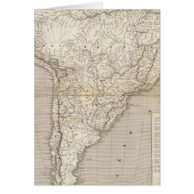 Sydamerika karta hälsningskort (Framsidan)