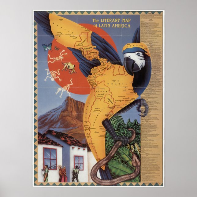 Sydamerika Karta Poster (Framsidan)