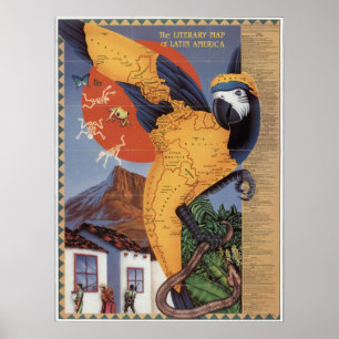 Sydamerika Karta Poster