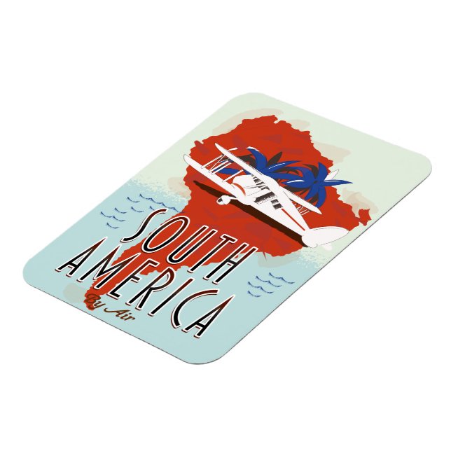 Sydamerika med flyg resaffisch magnet (Vänstra Sidan)