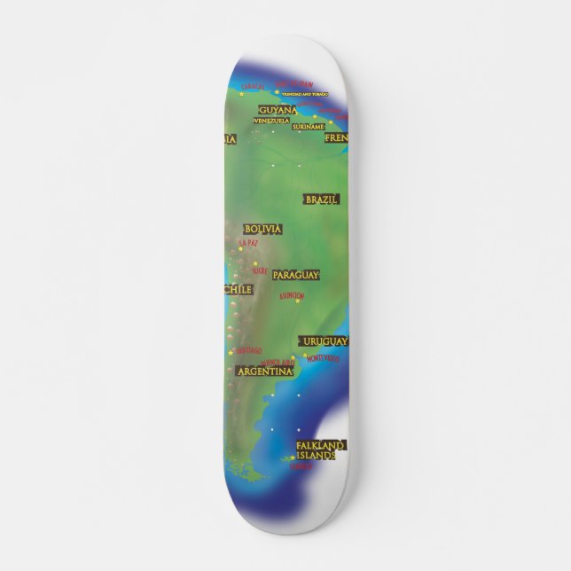 Sydamerika Mini Skateboard Bräda 18,7 Cm (Framsida)