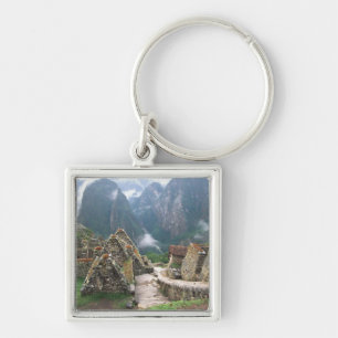 Sydamerika, Peru, Machu Picchu Fyrkantig Silverfärgad Nyckelring