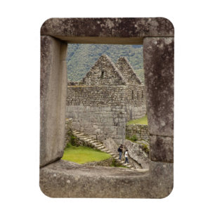 Sydamerika, Peru, Machu Picchu. Två turister Magnet