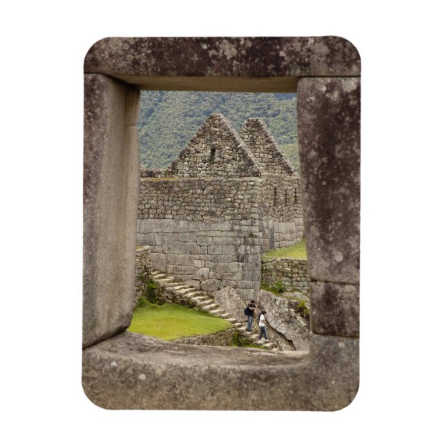 Sydamerika, Peru, Machu Picchu. Två turister Magnet (Vertikal)