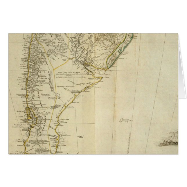 Sydamerika, södra delen hälsningskort (Framsidan Horizontal)