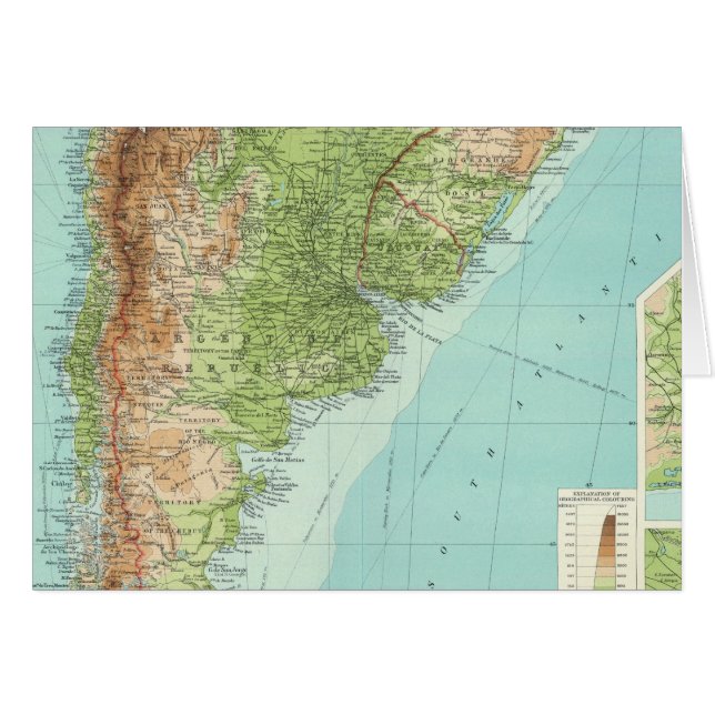 Sydamerika, södra delen hälsningskort (Framsidan Horizontal)