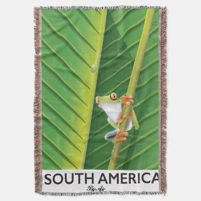Sydamerika Trädgrodas semesterplakat Filt (Framsidan Vertikal)