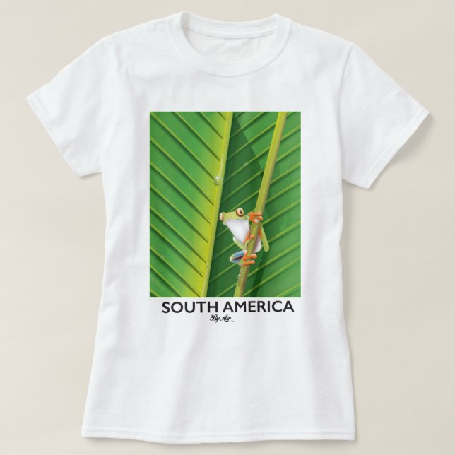 Sydamerika Trädgrodas semesterplakat T Shirt (Design framsida)