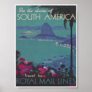 Sydamerika Vintage resor Poster