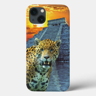 Sydamerikanska Jaguar vid Chichen Itza
