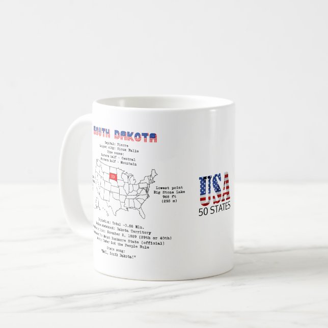 Sydamerikanska staten vid karta och närmare uppgif kaffemugg (Framsida vänster)