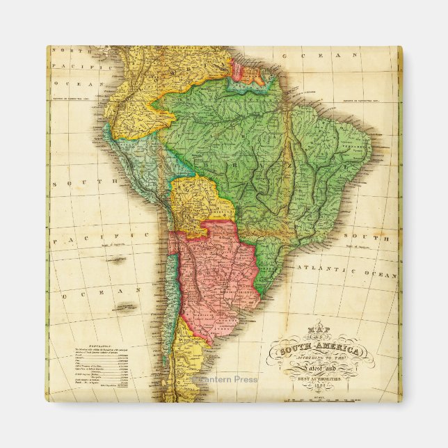 SydamerikaPanoramisk kartaSydamerika Magnet (Framsidan)