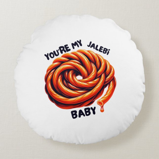 Sydasiatiska Pillow Baby, Desi Gift Rund Kudde (Framsidan)