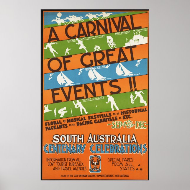 Sydaustraliens hundraåriga firande poster (Framsidan)
