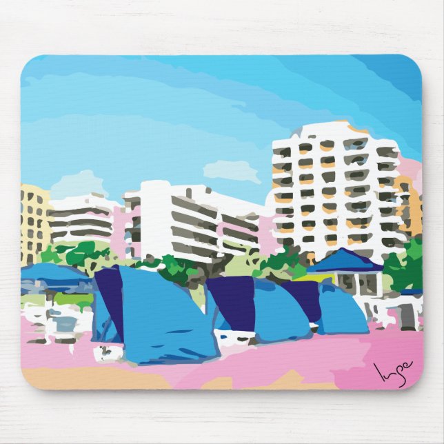 SYDBEACH, MIAMI, FLORIDA Mouse Pad Musmatta (Framsidan)