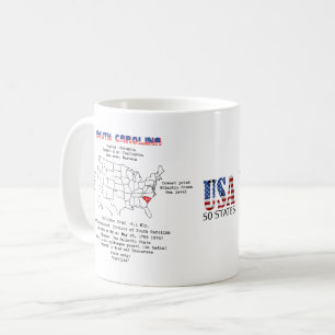 SydCarolina Amerika på karta och närmare uppgifter Kaffemugg