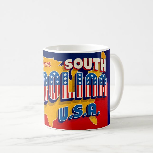 Sydcarolina patriotiskt välkomstmugg kaffemugg (Framsida höger)