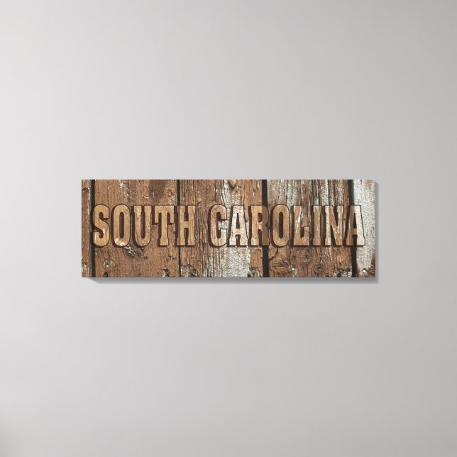 SydCarolina rustik wood wall canvas-skylt Canvastryck (Framsida)