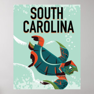 Sydcarolina vintage reseskylt. poster