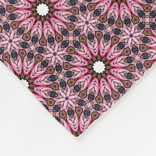 Sydd Boho Rosa Fjäder  Fleecefilt (Hörn)