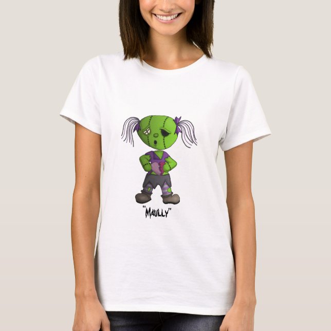 Sydd hjärta för Zombiekärlek gullig docka maully Tee Shirt (Framsida)