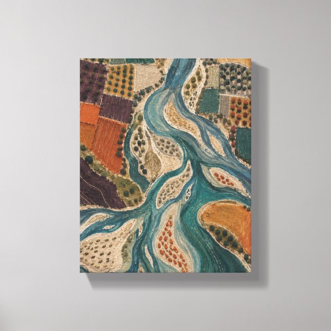 Sydd Riverdelta | Modern Textil Abstrakt Canvastryck (Framsida)