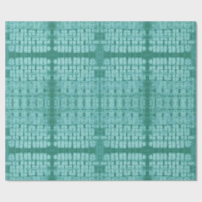 Sydd Shibori Upprepa Teal Presentpapper (Platt)