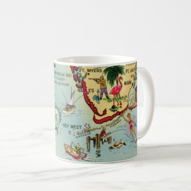 Sydflorida Keys Kartmugg Kaffemugg (Framsida höger)