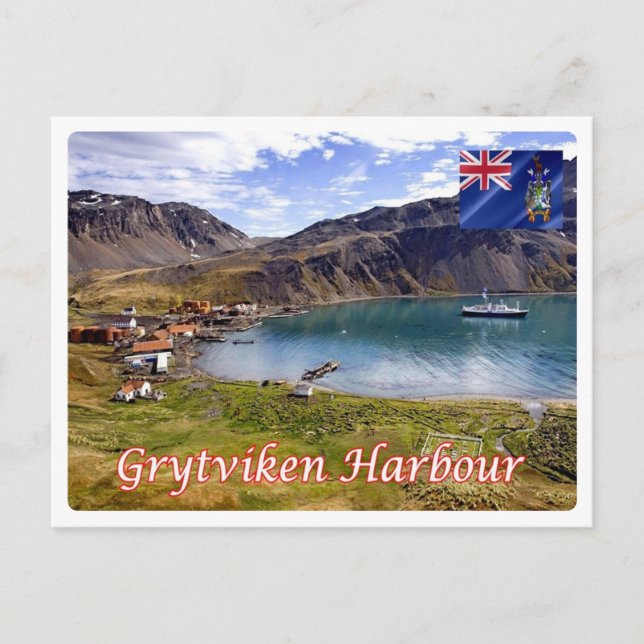 Sydgeorgien och Sydsandwich I- Vykort (Framsida)