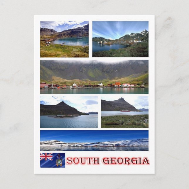 Sydgeorgien och Sydsandwich - Vykort (Framsida)
