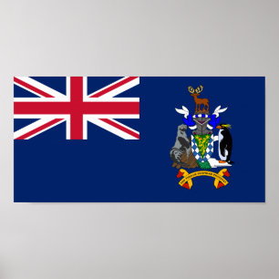 Sydgeorgien och Sydsandwichöarna Flagga Poster